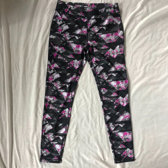 Fila Sport Black Pink High Rise Running Legging - Picture 2 of 6